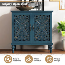 Load image into Gallery viewer, HLR 48" Accent Cabinet with 4 Doors, Vintage Hollow Carving Storage Credenza, Sideboards and Buffets Cabinet for Living Room, Kitchen, Dining Room, Entryway
