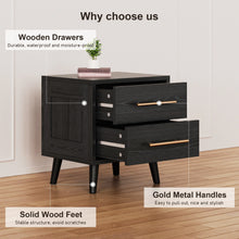 Load image into Gallery viewer, Noelse 3 Piece Bedroom Furniture Set, 6 Drawer Dresser with 2 Nightstands, Modern Wood Storage Organizer with Metal Handles for Bedroom, Living Room, Black