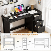 Load image into Gallery viewer, Computer Desk with 3 Storage Drawers, 48" Modern Home Office Desk with Spacious Desktop, Compact Study Writing Desk Workstation for Bedroom
