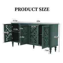 Load image into Gallery viewer, HLR 48" Accent Cabinet with 4 Doors, Vintage Hollow Carving Storage Credenza, Sideboards and Buffets Cabinet for Living Room, Kitchen, Dining Room, Entryway