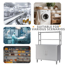 Load image into Gallery viewer, AECOJOY Stainless Steel Table with Cabinet 40"x20" Prep Table for Commercial Kitchen Countertop