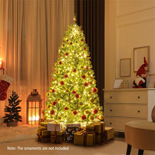 Load image into Gallery viewer, 6/7/8FT Pre-Lit Artificial Christmas Tree, Hinged Xmas Tree with Remote, Warm White LED Lights, Timer, Adjustable Lighting Modes for Holiday Decor - 6 FT