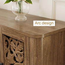 Load image into Gallery viewer, HLR 48" Accent Cabinet with 4 Doors, Vintage Hollow Carving Storage Credenza, Sideboards and Buffets Cabinet for Living Room, Kitchen, Dining Room, Entryway