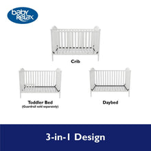 Load image into Gallery viewer, Baby Relax Adele 3 - in - 1 Convertible Crib. White