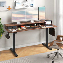Load image into Gallery viewer, Electric Standing Desk with 2 Drawers, 3 Memory Positions, 63" x 24" Height Adjustable Electric Sit Stand Desk for Home Office Bedroom