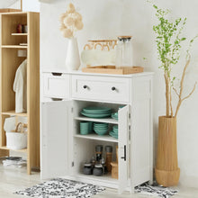 Load image into Gallery viewer, Ktaxon Wooden Bathroom Floor Cabinet with 4 Drawers &amp; 1 Cupboard for Living Room Entryway, White