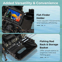 Load image into Gallery viewer, Inflatable Fishing Float Tube, 350LBS Portable Belly Boat with Rod Rack Basket, Fish Finder Holder, Fish Ruler, 3 Storage Boxes &amp; Pump