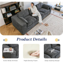 Load image into Gallery viewer, AECOJOY 110" Oversized Sofa for Living Room, 3 Seater Cloud Boneless Couch with Fluffy Seat Cushions