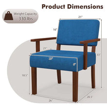 Load image into Gallery viewer, Modern Accent Chair Linen Armchair with Rubber Wood Frame, Mid Century Upholstered Reading Chair for Living Room Bedroom Reception