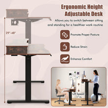 Load image into Gallery viewer, Electric Standing Desk with 2 Drawers, 3 Memory Positions, 63" x 24" Height Adjustable Electric Sit Stand Desk for Home Office Bedroom - White