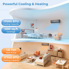 Load image into Gallery viewer, Energy Star 18000 BTU Mini Split Air Conditioner &amp; Heater, 21 SEER2 208-230V Inverter Split AC Unit with Heat Pump for Rooms up to 1250 Sq.Ft