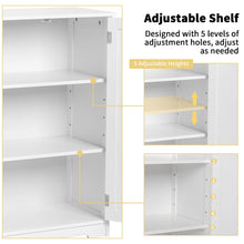 Load image into Gallery viewer, Ktaxon Wooden Bathroom Floor Cabinet with 4 Drawers &amp; 1 Cupboard for Living Room Entryway, White