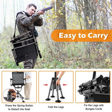 Load image into Gallery viewer, 360° Swivel Hunting Chair, Portable Deer Blind Chair Sniper Seat with Adjustable Shooting Rest, Extendable Aluminum Legs &amp; Carrying Strap for Camping