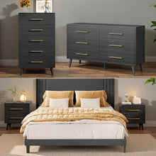 Load image into Gallery viewer, Lofka King Bedroom Furniture Set Includes One King Bed Frame, Two Nightstands and 2 Dressers for Modern Home Decor