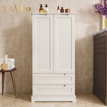 Load image into Gallery viewer, Aiho Storage Cabinet with 2 Doors &amp; 2 Drawer, Pantry Cabinet for Kitchen, Studio, Living Room - White