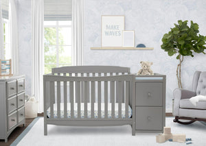 Delta Children Mason 6 - in - 1 Convertible Crib and Changer. Gray