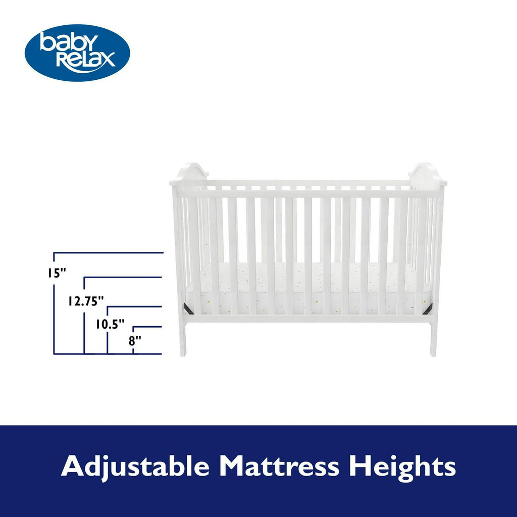 Baby Relax Adele 3 - in - 1 Convertible Crib. White