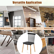 Load image into Gallery viewer, Set of 4 Windsor Dining Chairs, Modern Armless Side Kitchen Chairs with Spindle Back, Curved Seat &amp; Solid Wood Legs for Living Room, Restaurant
