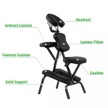 Load image into Gallery viewer, Portable Lightweight Massage Chair, PU Leather Tattoo Spa Chair with Thickened Sponge &amp; Carrying Bag, Folding Travel Chair for Massage Therapy