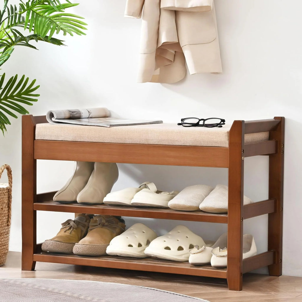 Shoe Rack for Front Door Entrance, 28 Entryway Bench with Coat Rack, Hall Tree Shoe Bench with Storage for Entry, Hallway, Bedroom, Living Room