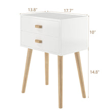 Load image into Gallery viewer, Syngar Nightstand Set of 2, Bedroom Bedside Table with 2 Drawer Storage Shelf, Simple Modern Night Stand End Table with Wood Handle, Easy Assembly, Suitable for Living Room Bedroom Furniture, White