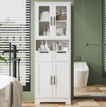 Load image into Gallery viewer, Ktaxon Wooden Bathroom Floor Cabinet with 4 Drawers &amp; 1 Cupboard for Living Room Entryway, White