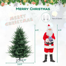 Load image into Gallery viewer, 6/7/8 FT Pre-Lit Artificial Christmas Tree, Hinged Xmas Tree with 240/340/450 Warm White LED Lights, 8 Lighting Modes, 778/1090/1480 Branch Tips