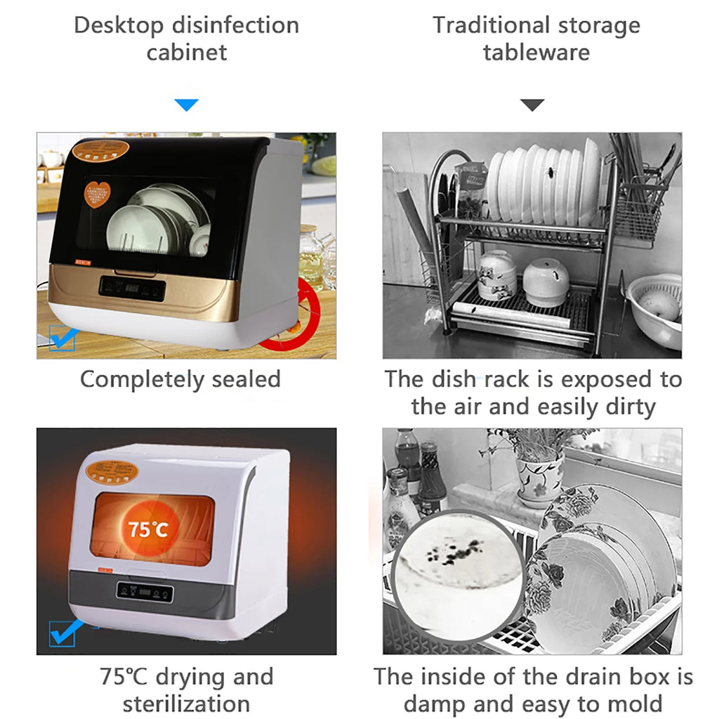 Autrinix Portable Dishwasher with 99.9% Sterilization, 3 Wash Modes & Water - Saving Function, Compact Design, Perfect for Apartments & Small Kitchens