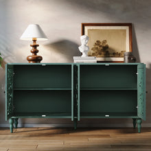 Load image into Gallery viewer, HLR 48" Accent Cabinet with 4 Doors, Vintage Hollow Carving Storage Credenza, Sideboards and Buffets Cabinet for Living Room, Kitchen, Dining Room, Entryway