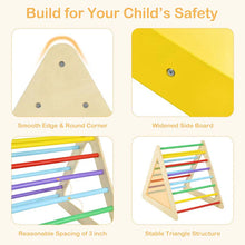Load image into Gallery viewer, 5 in 1 Kids Triangle Climber Play Gym Set with Double Sided Ramps, Indoor Toddler Wooden Climbing Toys for Playground Daycare