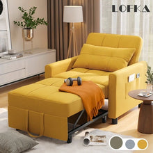Load image into Gallery viewer, Lofka Chair Bed, Convertible Sofa Bed Couch Recliner Single Bed for Living Room/Office/Bedroom, Light Gray