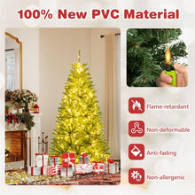Load image into Gallery viewer, 6/7/8FT Pre-Lit Artificial Christmas Tree, Hinged Xmas Tree with Remote, Warm White LED Lights, Timer, Adjustable Lighting Modes for Holiday Decor