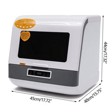 Load image into Gallery viewer, 110V 800W Countertop Dishwasher - Stainless Steel, 3 Wash Modes + Fruit Wash, Touch Control, Space - Saving, Ideal for Small Kitchens &amp; Rvs