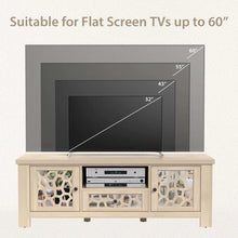 Load image into Gallery viewer, 55" Retro TV Stand for 60 Inch TVs, TV Console Cabinet Entertainment Center with Mirror Doors, Drawer Open Shelf, Cable Hole