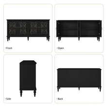 Load image into Gallery viewer, HLR 48" Accent Cabinet with 4 Doors, Vintage Hollow Carving Storage Credenza, Sideboards and Buffets Cabinet for Living Room, Kitchen, Dining Room, Entryway