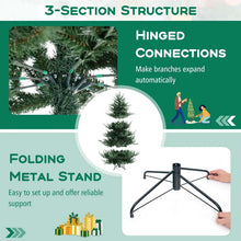 Load image into Gallery viewer, 6/7/8 FT Pre-Lit Artificial Christmas Tree, Hinged Xmas Tree with 240/340/450 Warm White LED Lights, 8 Lighting Modes, 778/1090/1480 Branch Tips