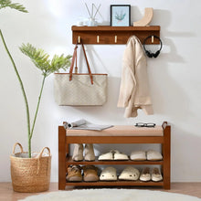 Load image into Gallery viewer, Shoe Rack for Front Door Entrance, 28 Entryway Bench with Coat Rack, Hall Tree Shoe Bench with Storage for Entry, Hallway, Bedroom, Living Room