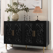 Load image into Gallery viewer, HLR 48" Accent Cabinet with 4 Doors, Vintage Hollow Carving Storage Credenza, Sideboards and Buffets Cabinet for Living Room, Kitchen, Dining Room, Entryway