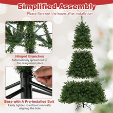 Load image into Gallery viewer, 6/7/8FT Pre-Lit Artificial Christmas Tree, Hinged Xmas Tree with Remote, Warm White LED Lights, Timer, Adjustable Lighting Modes for Holiday Decor