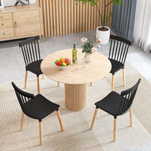 Load image into Gallery viewer, Set of 4 Windsor Dining Chairs, Modern Armless Side Kitchen Chairs with Spindle Back, Curved Seat &amp; Solid Wood Legs for Living Room, Restaurant