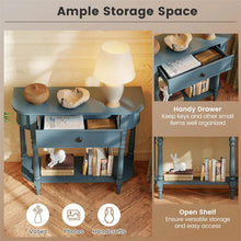 Load image into Gallery viewer, 36" 2-Tier Retro Console Table with Storage Drawer &amp; Open Shelf, Solid Wood Narrow Entryway Sofa Table for Living Room, Foyer &amp; Hallway