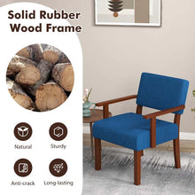 Load image into Gallery viewer, Modern Accent Chair Linen Armchair with Rubber Wood Frame, Mid Century Upholstered Reading Chair for Living Room Bedroom Reception