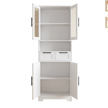 Load image into Gallery viewer, Ktaxon Wooden Bathroom Floor Cabinet with 4 Drawers &amp; 1 Cupboard for Living Room Entryway, White