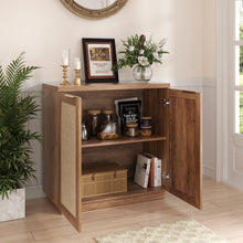 Load image into Gallery viewer, Hommpa Sideboard Buffet Cabinet Rattan Kitchen Storage Organizer with 5 - Position Adjustable Shelf &amp; 2 Doors Boho Farmhouse Accent Cabinets TV Console for Living Dining Room Coffee Bar - 31.5" x 15.55" x 31.5" / 3 Pack