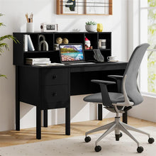 Load image into Gallery viewer, 48" Home Office Desk with Power Outlets, USB &amp; Type-C Charging Station, Modern Writing Desk w/ 5-Cubby Hutch &amp; Drawers for Study Makeup Vanity