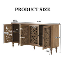 Load image into Gallery viewer, HLR 48" Accent Cabinet with 4 Doors, Vintage Hollow Carving Storage Credenza, Sideboards and Buffets Cabinet for Living Room, Kitchen, Dining Room, Entryway