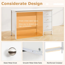 Load image into Gallery viewer, Computer Desk with 3 Storage Drawers, 48" Modern Home Office Desk with Spacious Desktop, Compact Study Writing Desk Workstation for Bedroom