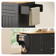 Load image into Gallery viewer, Noelse Kitchen Island with Storage, Island Table for Kitchen with Drop Leaf, Spice Rack, Towel Bar for Small Kitchens, White