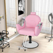 Load image into Gallery viewer, Reclining Barber Chair, 360° Swivel Salon Chair with Heavy Duty Hydraulic Pump, Adjustable Height &amp; Headrest for Hair Styling, Makeup, Tattoo - Black