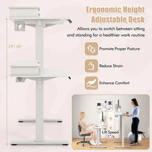 Load image into Gallery viewer, Electric Standing Desk with 2 Drawers, 3 Memory Positions, 63" x 24" Height Adjustable Electric Sit Stand Desk for Home Office Bedroom